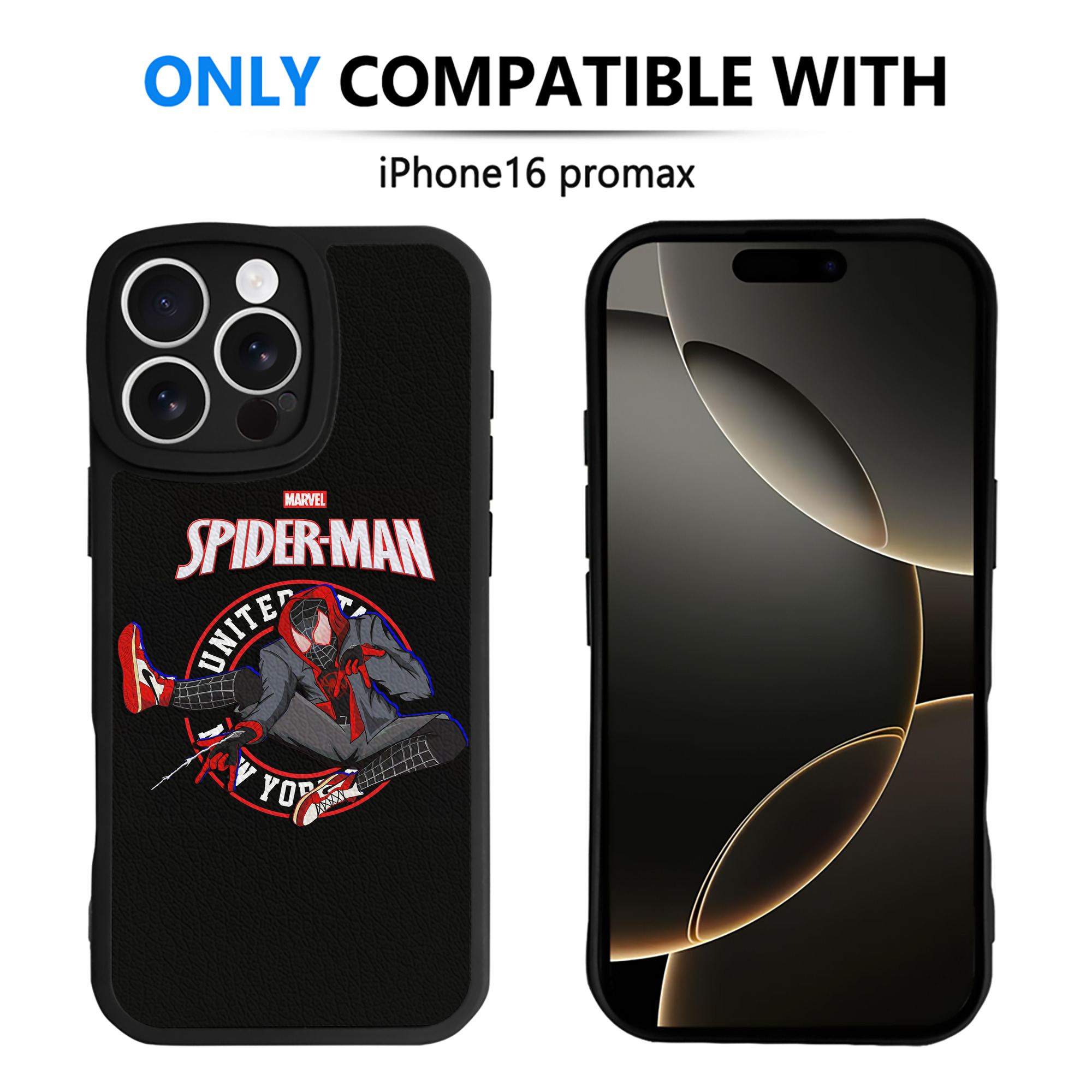 Spider Man スパイダーマン 【iPhone 16シリーズ対応】シリコンスマホケース（レザー調） 材質：シリコン